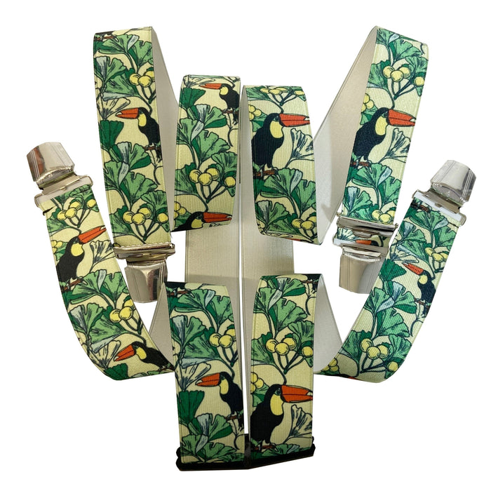 Hosenträger mit RIESENTUKAN im Regenwald Amazonas (KUNSTSEIDE) - Tierschutz - Waldschutz