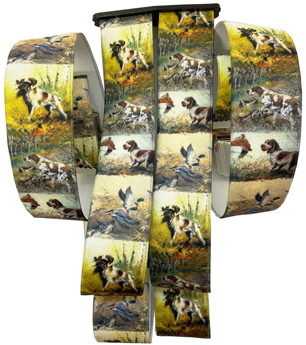 Hosenträger JAGD - Hund - Szene (glänzende KUNSTSEIDE)