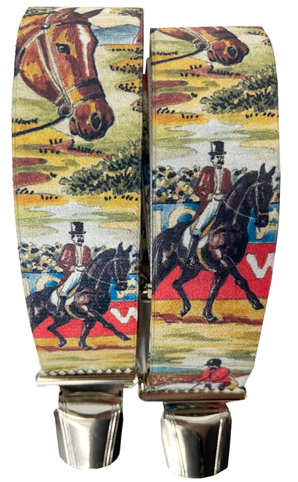 REITER TURNIER Hosenträger PFERD farbenfroh