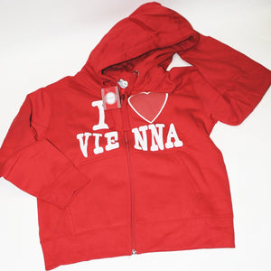 Kinder Sweatshirt mit Kapuze "I love Vienna" Rot
